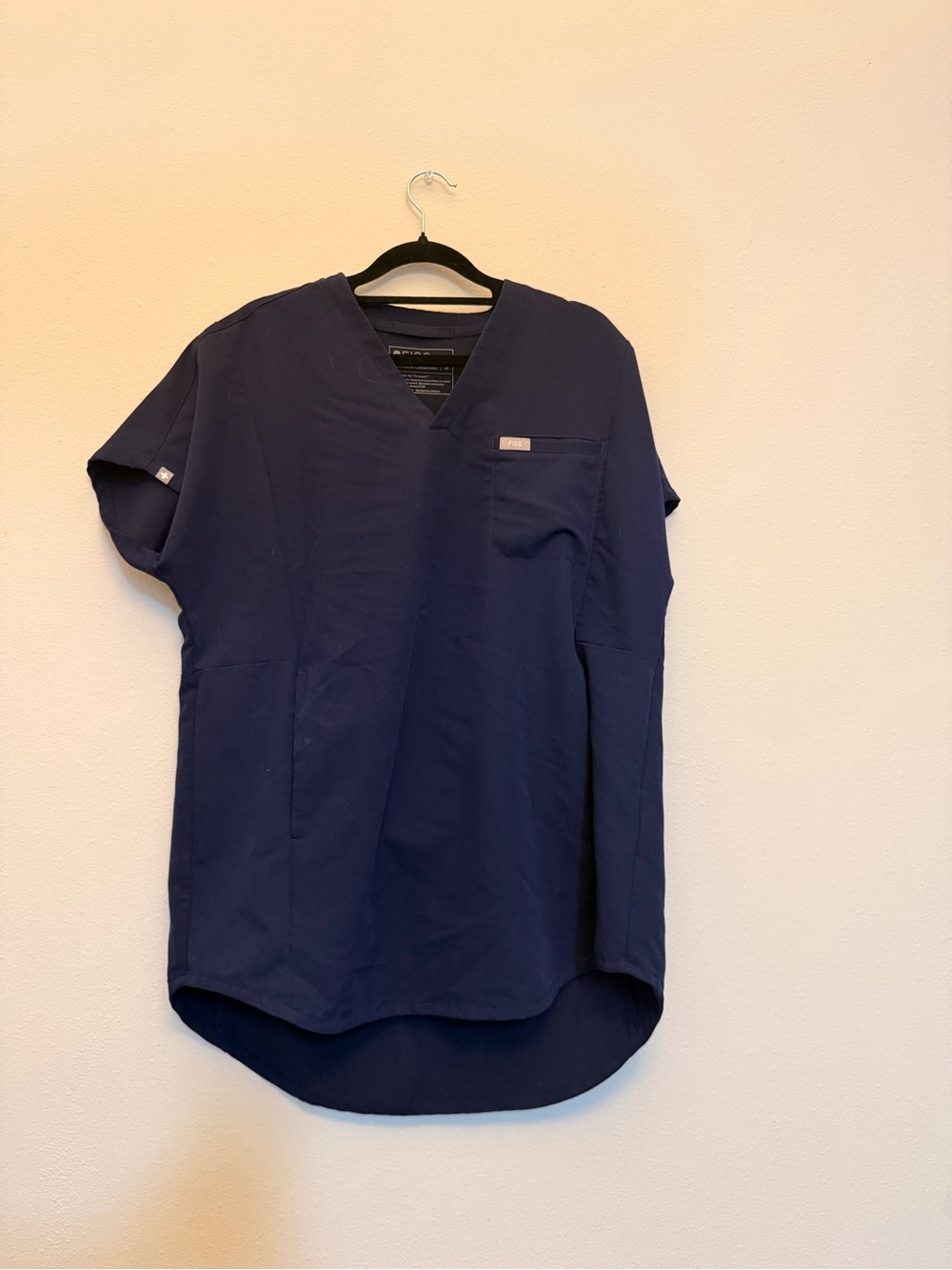 Figs Navy V-Neck Short Sleeve Scrub Top